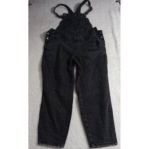 Old Navy Womens Overalls Bibs Plus Size 22 Black Wash Side Button Cotton